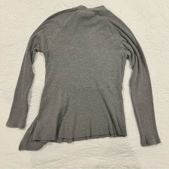 Anthropologie Maeve Corinne Gray Asymmetrical Long Sleeve Small Petite - Picture 7 of 10